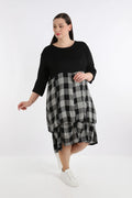  Ballonkleid von AKH Fashion aus Viskose, 1269.08034, Schwarz-Grau, Kariert, Schick