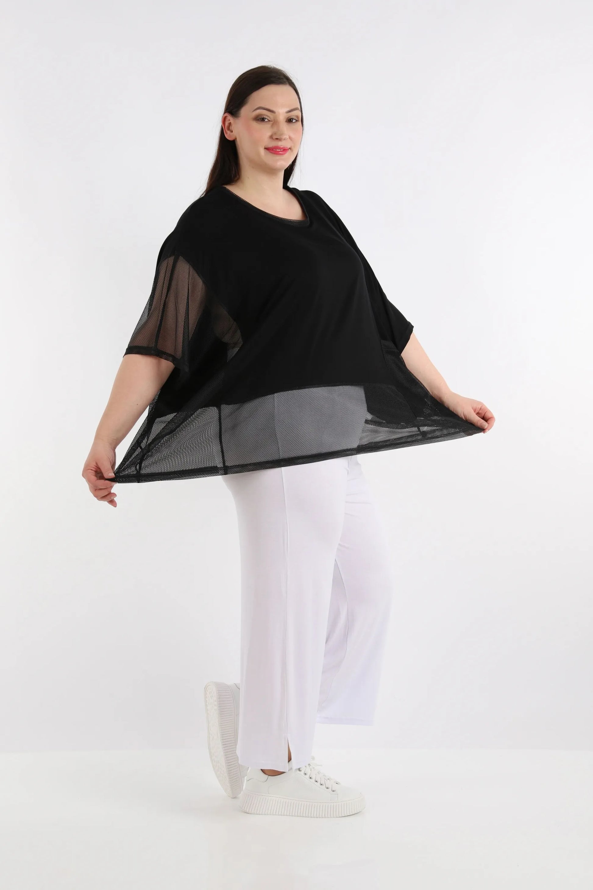  Bigshirt von AKH Fashion aus Viskose in kastiger Form, 1274.06921, Schwarz, Schick, Modern