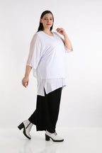  AKH Fashion Bigshirt in kastiger Form, aus Viskose, 1274.06922, Weiß, Schick, Modern, Bequem