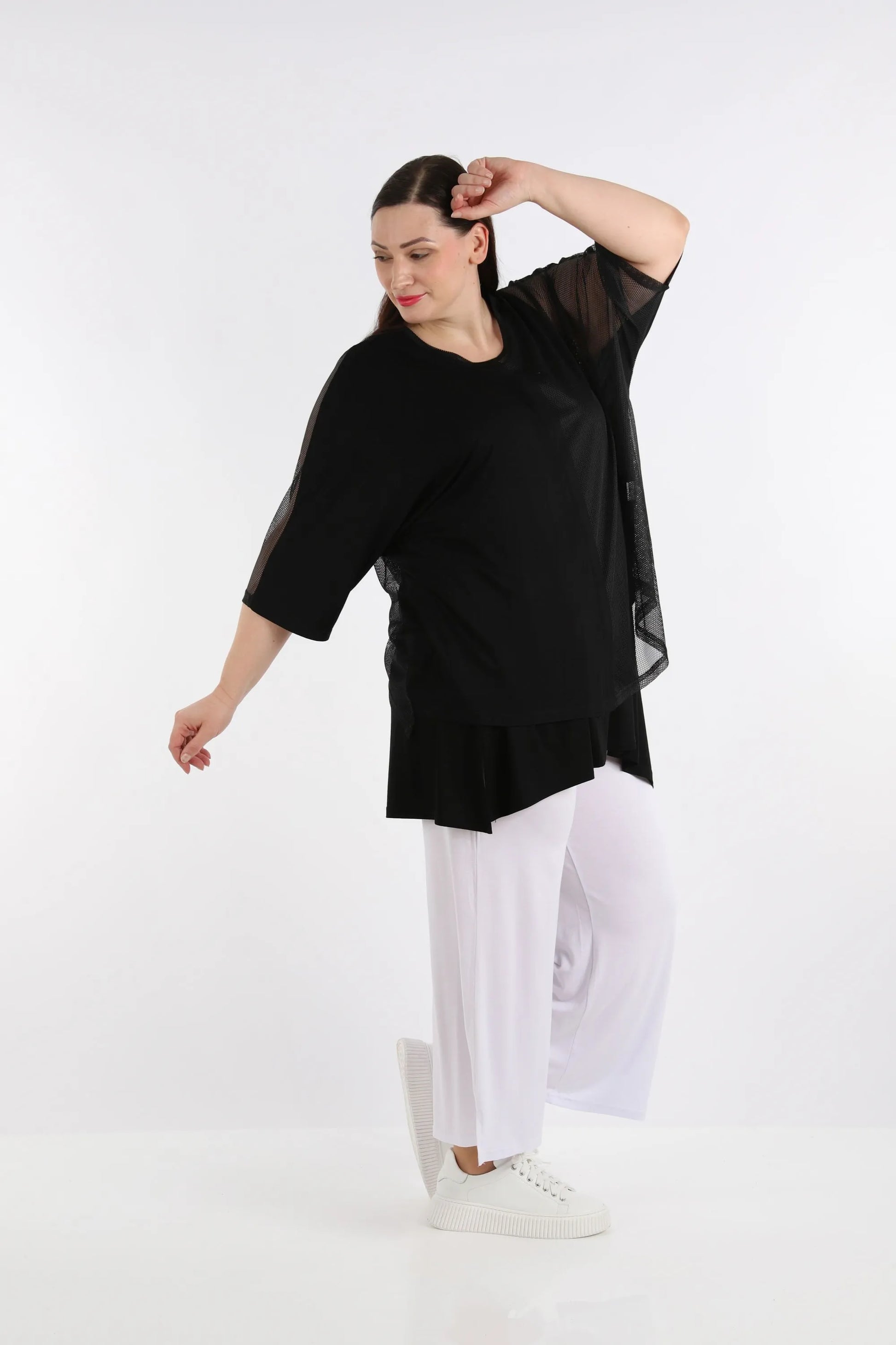  Bigshirt von AKH Fashion aus Viskose in kastiger Form, 1274.06922, Schwarz, Schick, Modern