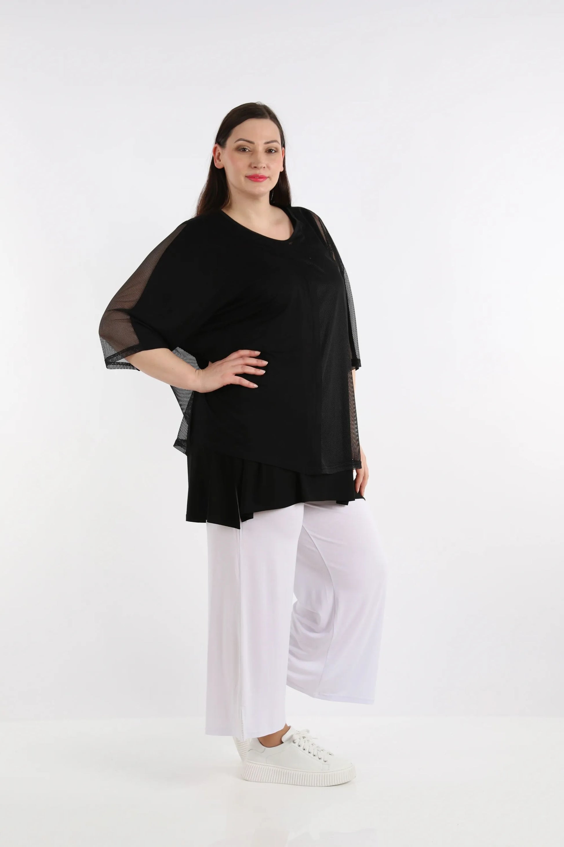  Bigshirt von AKH Fashion aus Viskose in kastiger Form, 1274.06922, Schwarz, Schick, Modern