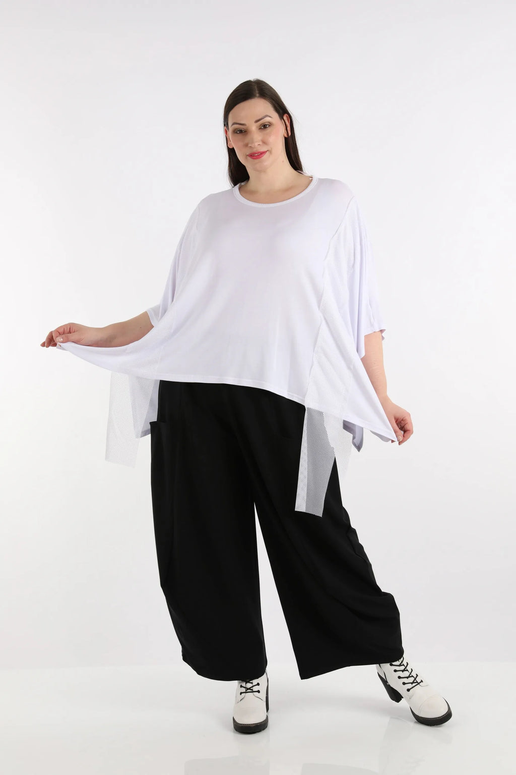  AKH Fashion Bigshirt in kastiger Form, aus Viskose, 1274.06924, Weiß, Schick, Modern, Bequem