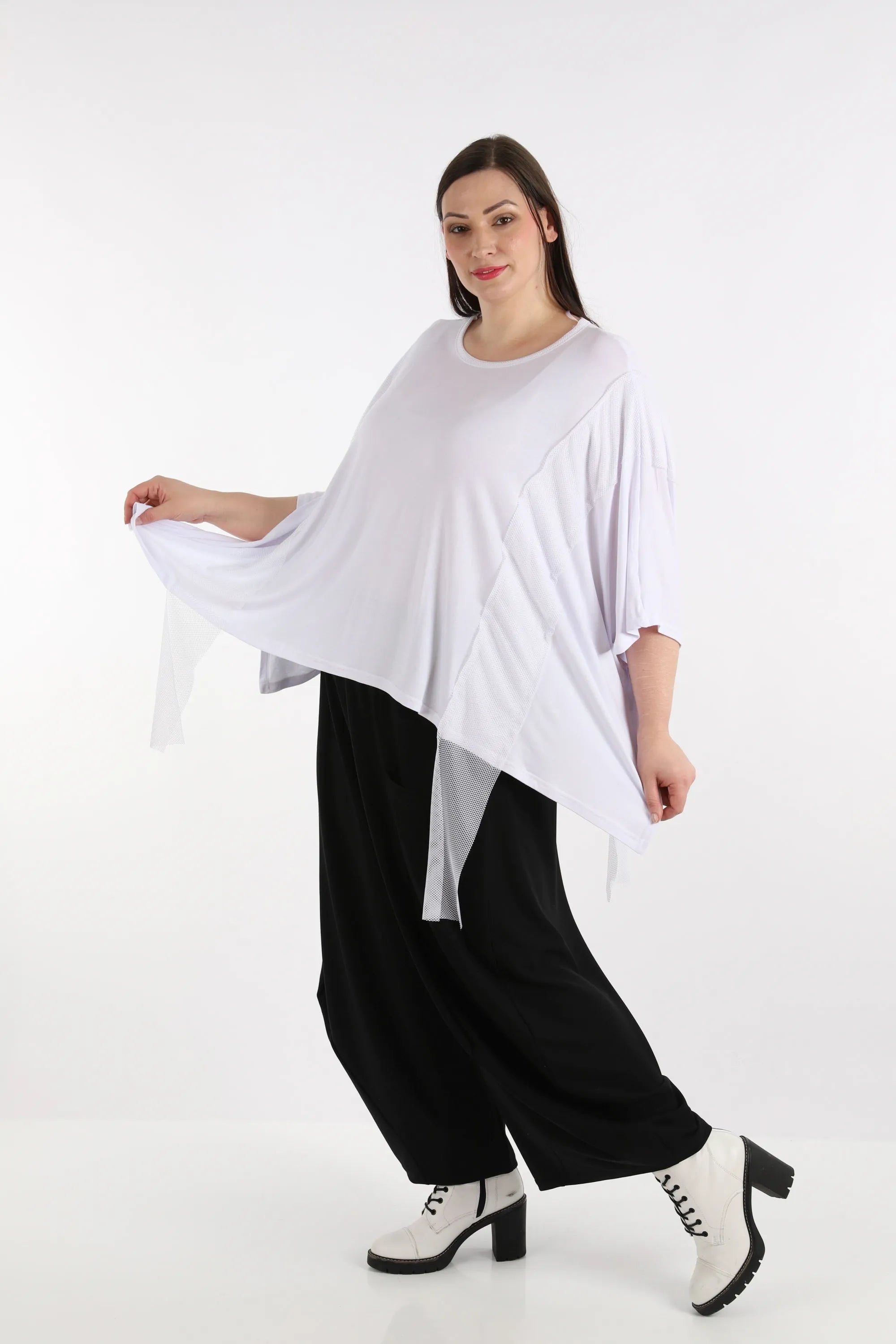  AKH Fashion Bigshirt in kastiger Form, aus Viskose, 1274.06924, Weiß, Schick, Modern, Bequem