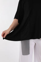  AKH Fashion Bigshirt in kastiger Form, aus Viskose, 1274.06924, Schwarz, Schick, Modern