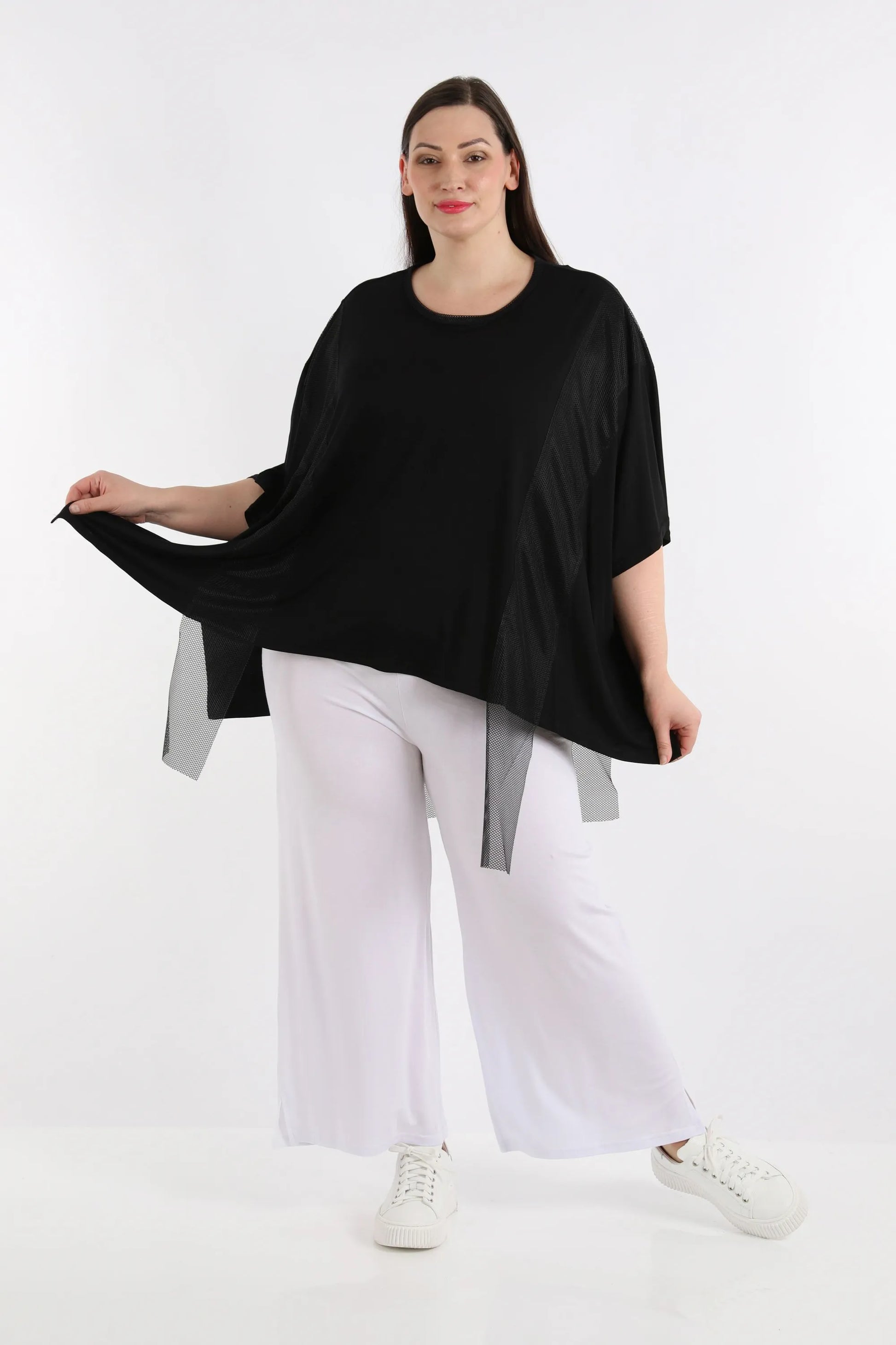  Bigshirt von AKH Fashion aus Viskose in kastiger Form, 1274.06924, Schwarz, Schick, Modern