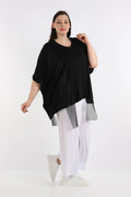  AKH Fashion Bigshirt in kastiger Form, aus Viskose, 1274.06924, Schwarz, Schick, Modern