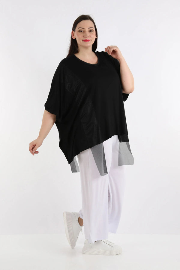  AKH Fashion Bigshirt in kastiger Form, aus Viskose, 1274.06924, Schwarz, Schick, Modern