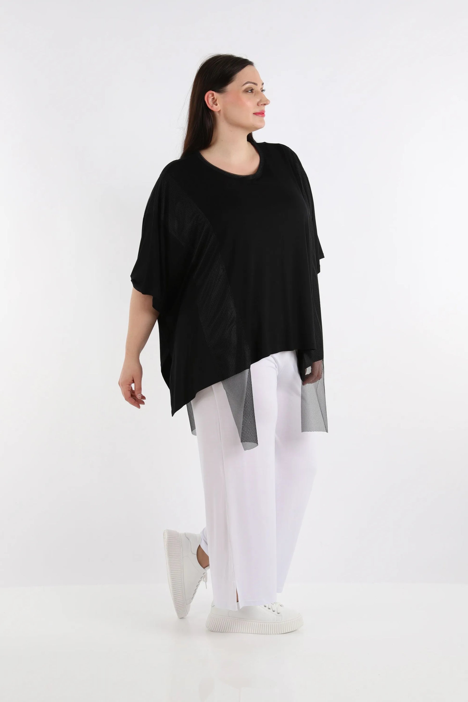  Bigshirt von AKH Fashion aus Viskose in kastiger Form, 1274.06924, Schwarz, Schick, Modern