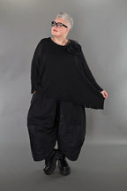 AKH Premium Bigshirt in kastiger Form, aus Baumwolle, P1002.2535, Schwarz, Ausgefallen