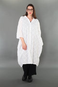 Ballon Bluse von AKH Premium aus Baumwolle, P1004.7117, Weiß, Raute, Ausgefallen, Zeitlos