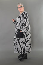  AKH Premium Kleid in gerader Form, aus Materialmix, P1006.7127, Grau/Dunkelgrau, Schick
