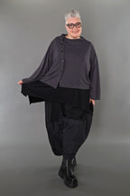  AKH Premium Jacke in gerader Form, aus Viskose, P1008.7006, Dunkelgrau, Ausgefallen