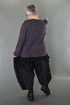  AKH Premium Bigshirt in gerader Form, aus Viskose, P1008.7130, Dunkelgrau, Ausgefallen