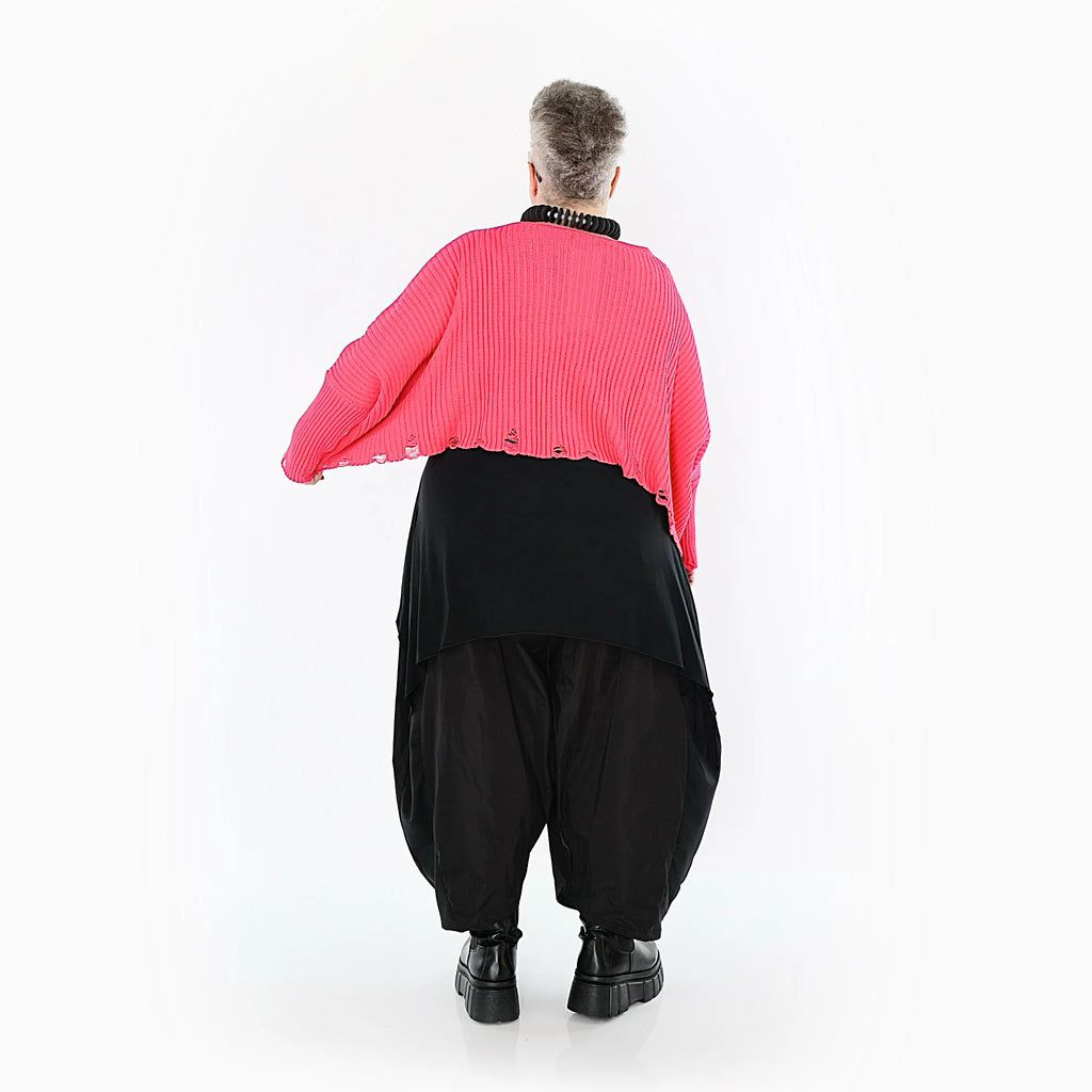  AKH Premium Überwurf in kastiger Form, aus Baumwolle, P1009.2538, Fuchsia, Ausgefallen