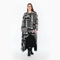  Zipfel Bluse von AKH Premium aus Viskose, P1011.7135, Weiß/Grau, Kringel, Ausgefallen