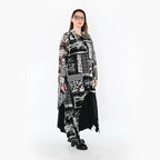  Zipfel Bluse von AKH Premium aus Viskose, P1011.7135, Weiß/Grau, Kringel, Ausgefallen