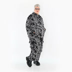  AKH Premium Hose in gerader Form, aus Viskose, P1012.7125, Grau/Schwarz, Wellen, Schick