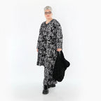  Ballonjacke von AKH Premium aus Viskose, P1012.7140, Grau/Schwarz, Wellen, Ausgefallen