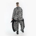  AKH Premium Jacke in gerundeter Form, aus Viskose, P1014.6910, Grau/Schwarz, Streifen