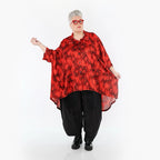  AKH Premium Bluse in Vokuhila-Form, aus Viskose, P1015.7146, Rot/Schwarz, Grafik, Schick