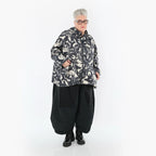  AKH Premium Jacke in kastiger Form, aus Polyester, P1016.7104, Ecru/Schwarz, Pinselstrich
