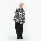  AKH Premium Jacke in kastiger Form, aus Polyester, P1016.7104, Ecru/Schwarz, Pinselstrich