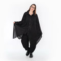 Zipfel Bluse von AKH Premium aus Polyester, P1017.7150, Schwarz, Streifen, Ausgefallen