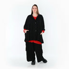  A-Form Bluse von AKH Premium aus Viskose, P1020.7116, Schwarz, Punkte, Ausgefallen, Schick