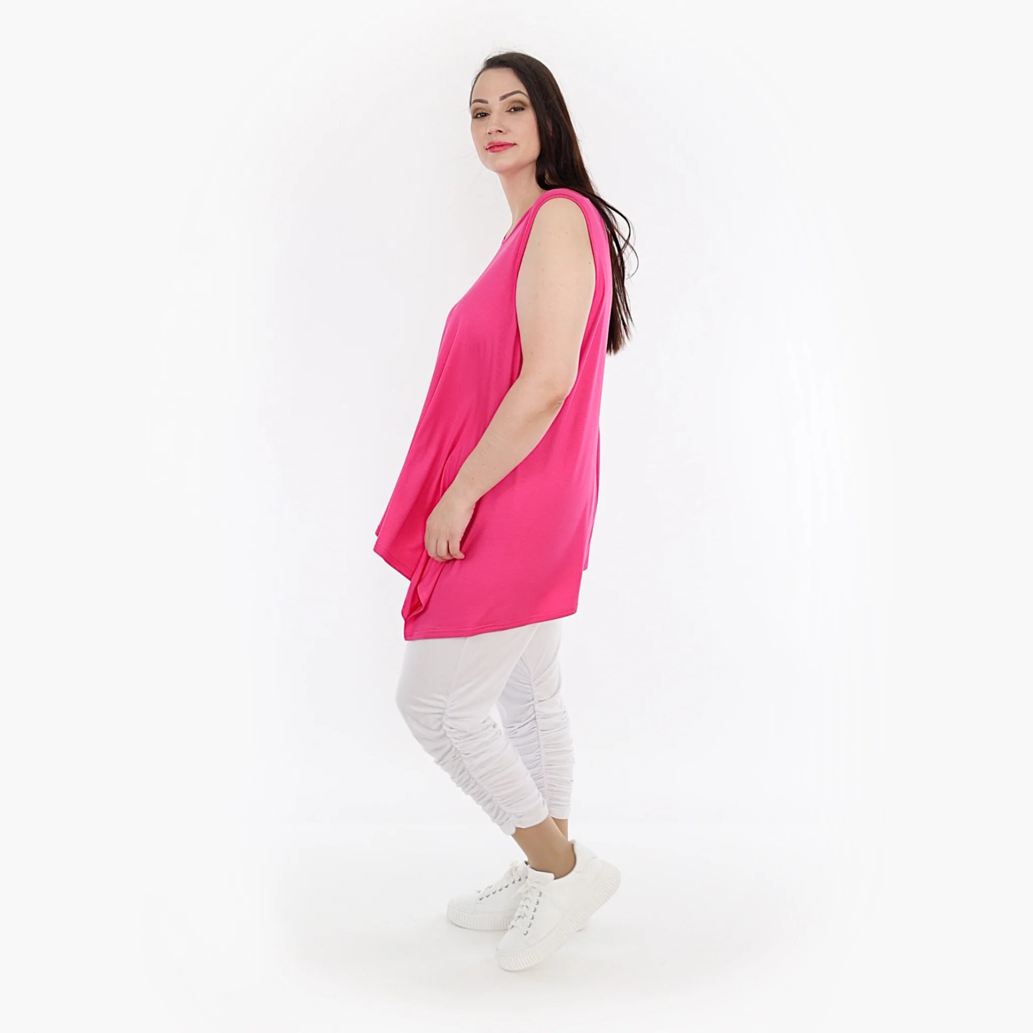  A-Form Top von AKH Fashion aus Viskose, 1233.03071, Fuchsia, Schick, Modern, Bequem