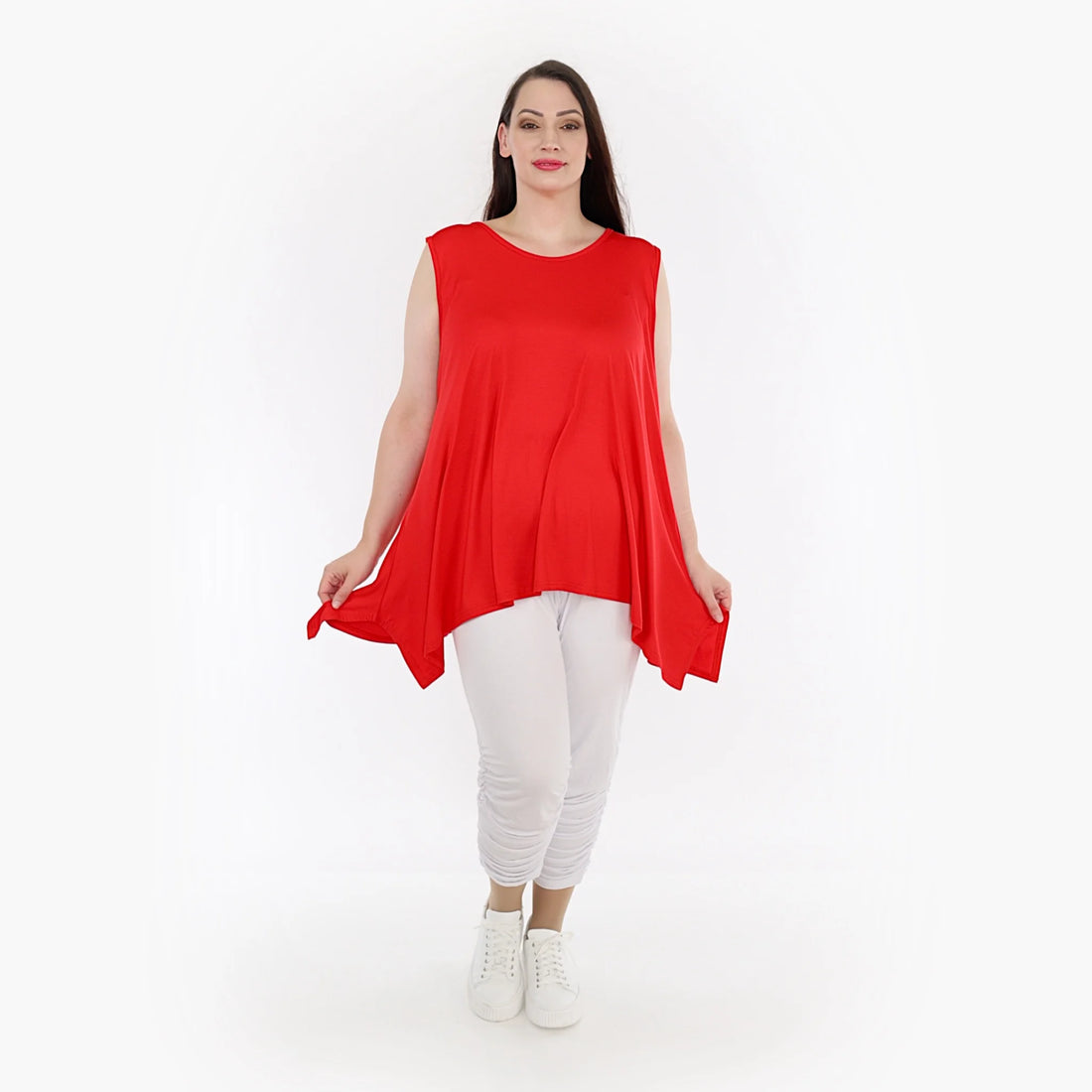  A-Form Top von AKH Fashion aus Viskose, 1233.03071, Rot, Unifarben, Schick, Modern, Bequem