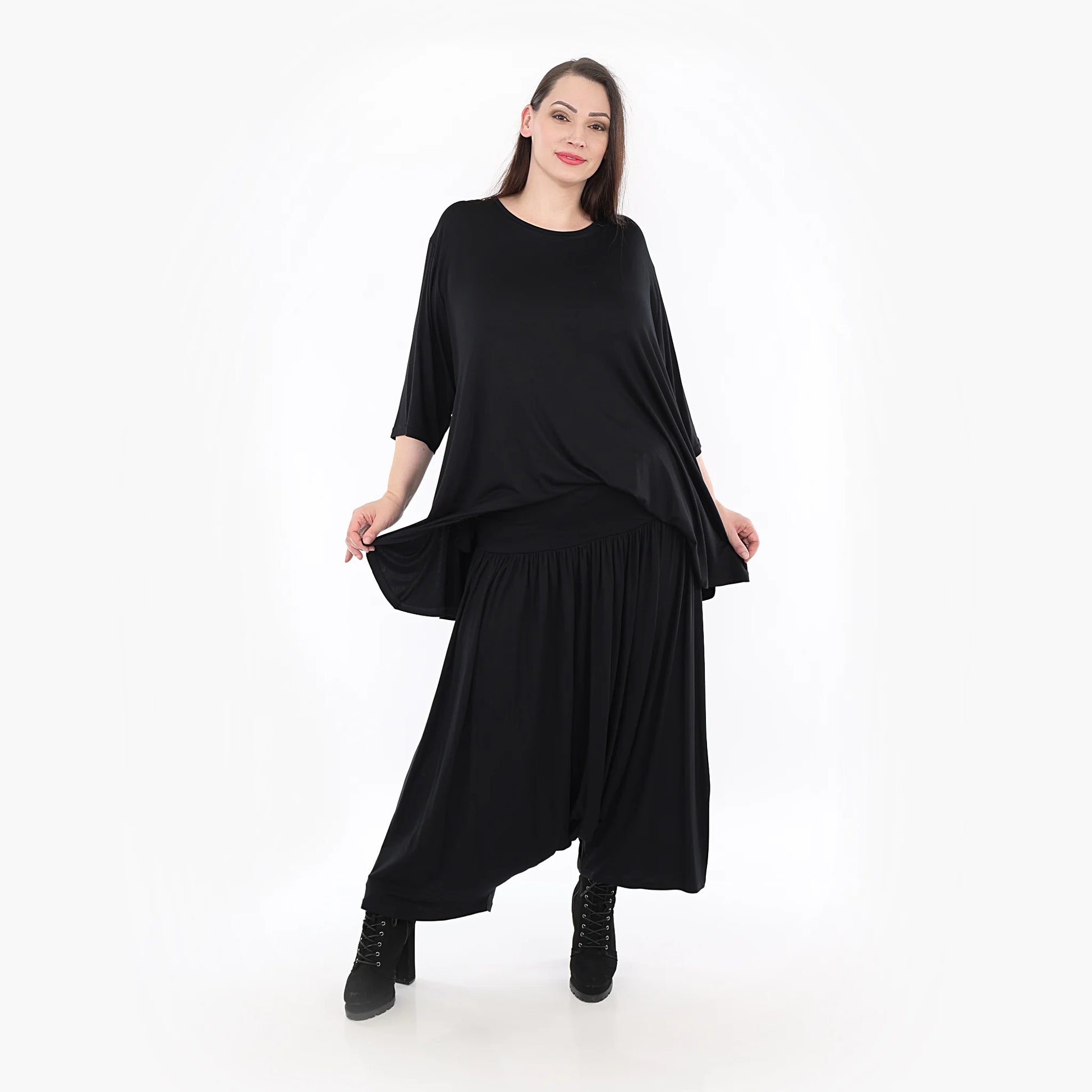  Hosenrock von AKH Fashion aus Viskose, 1233.06944, Schwarz, Unifarben, Schick, Modern