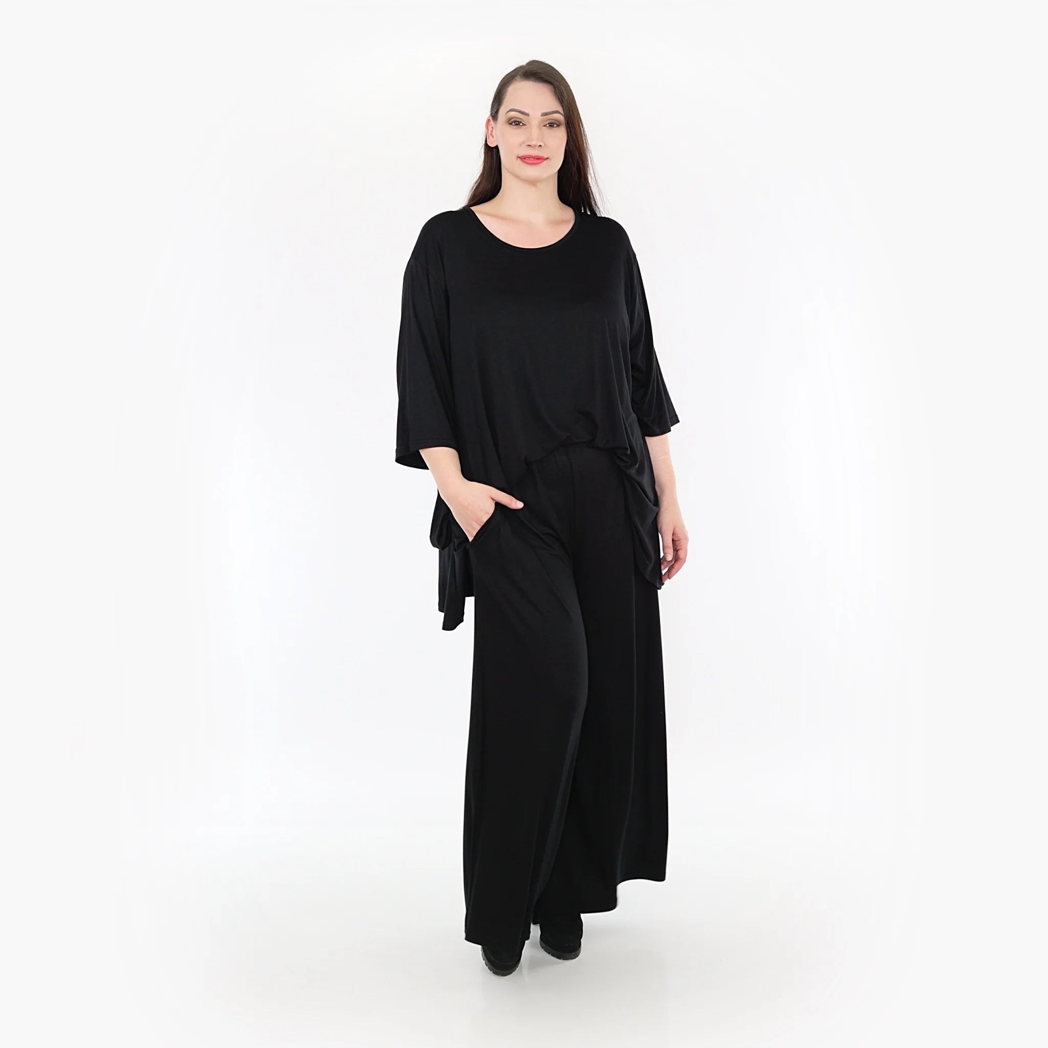 Hose von AKH Fashion aus Viskose in gerader Form, ausgefallene Lagenlook Mode