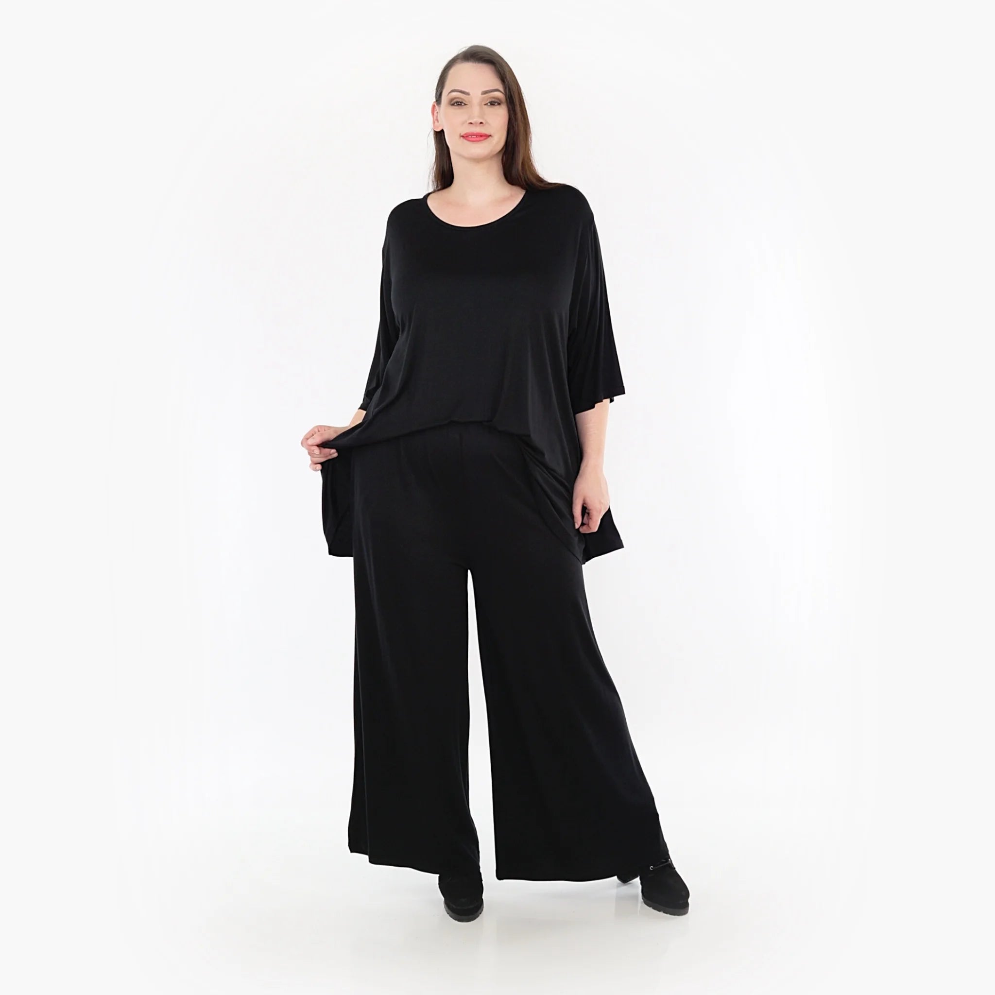 Hose von AKH Fashion aus Viskose in gerader Form, ausgefallene Lagenlook Mode