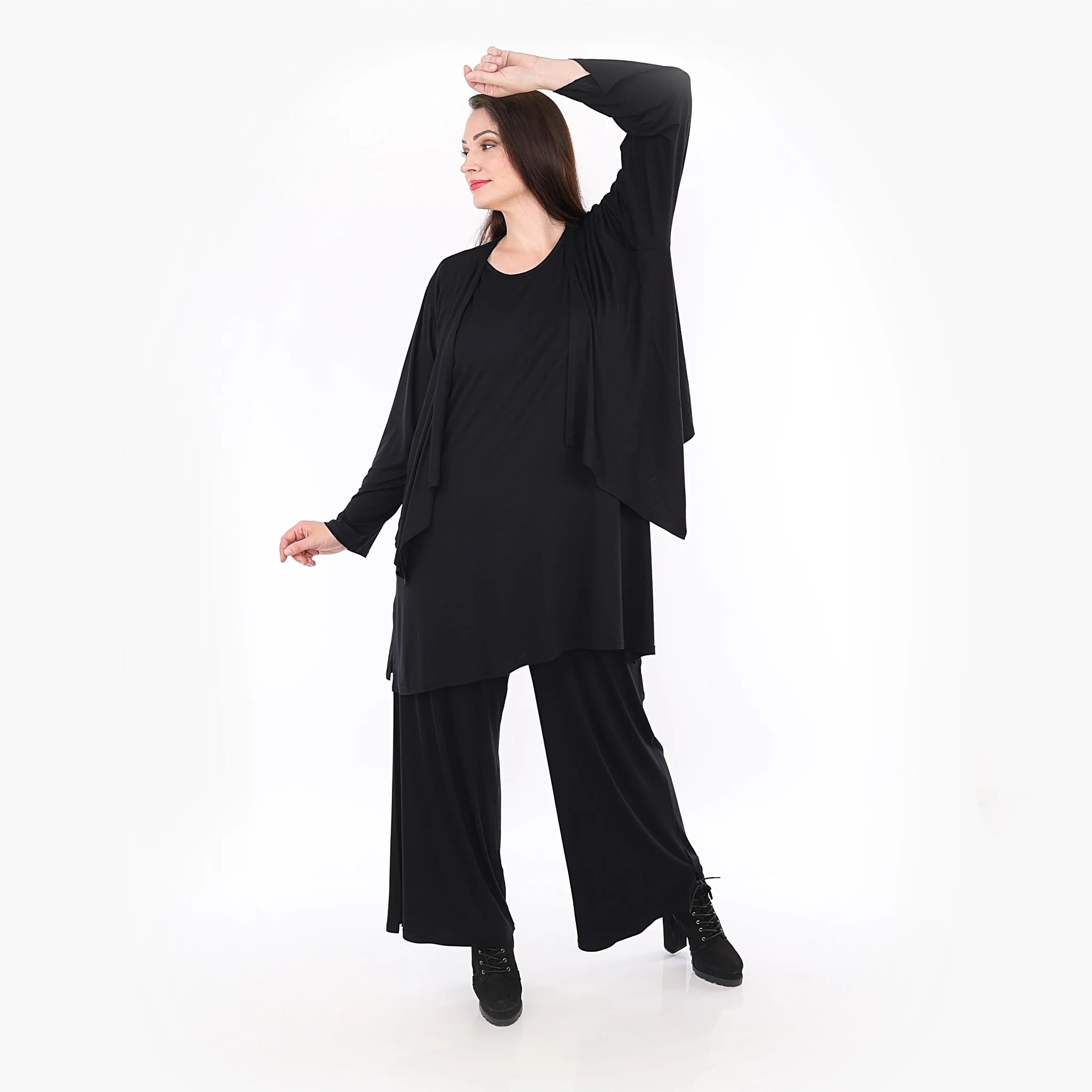  Zipfel Jacke von AKH Fashion aus Viskose, 1233.06949, Schwarz, Schick, Modern, Bequem