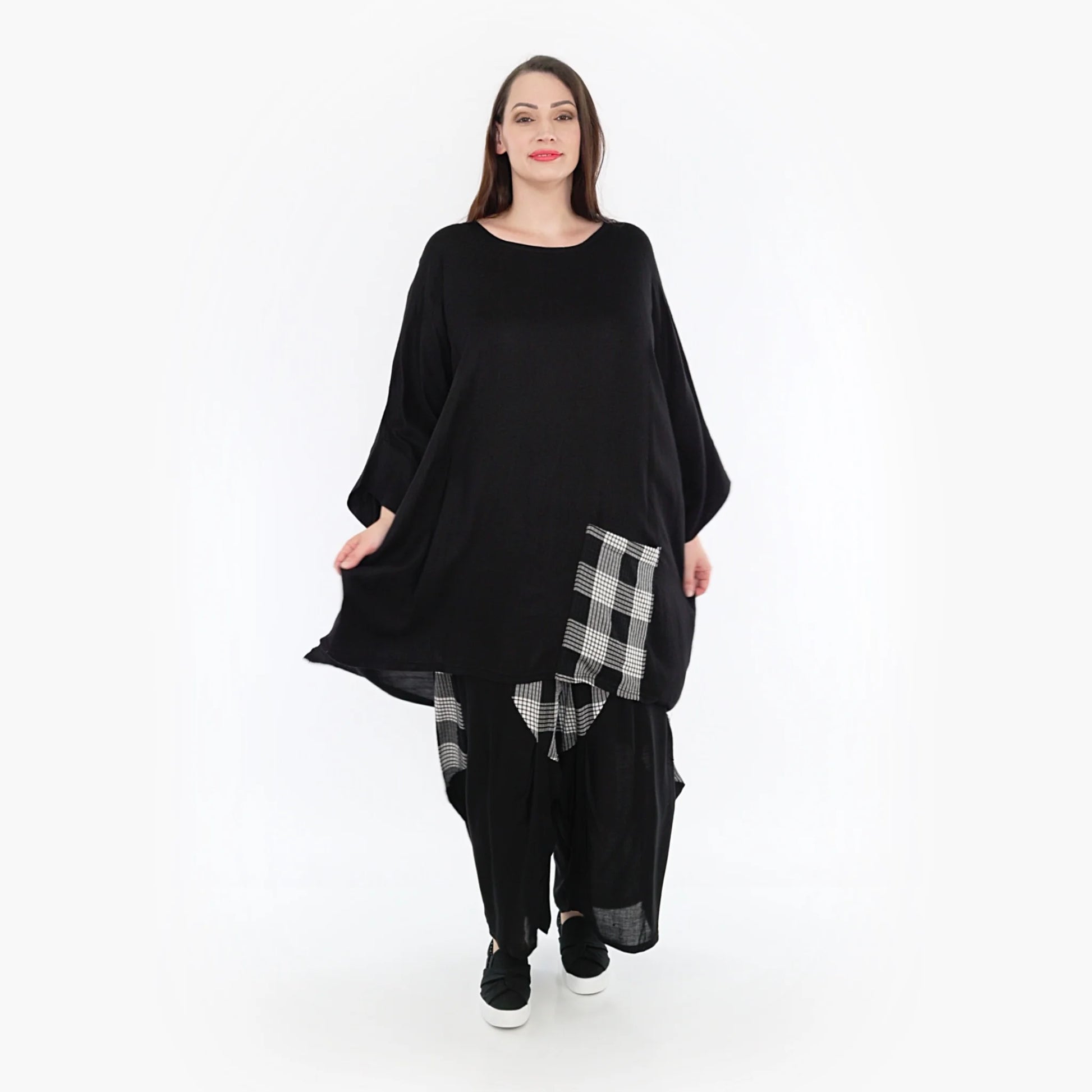  Bigshirt von AKH Fashion aus Viskose in kastiger Form, 1269.06925, Schwarz, Schick, Modern