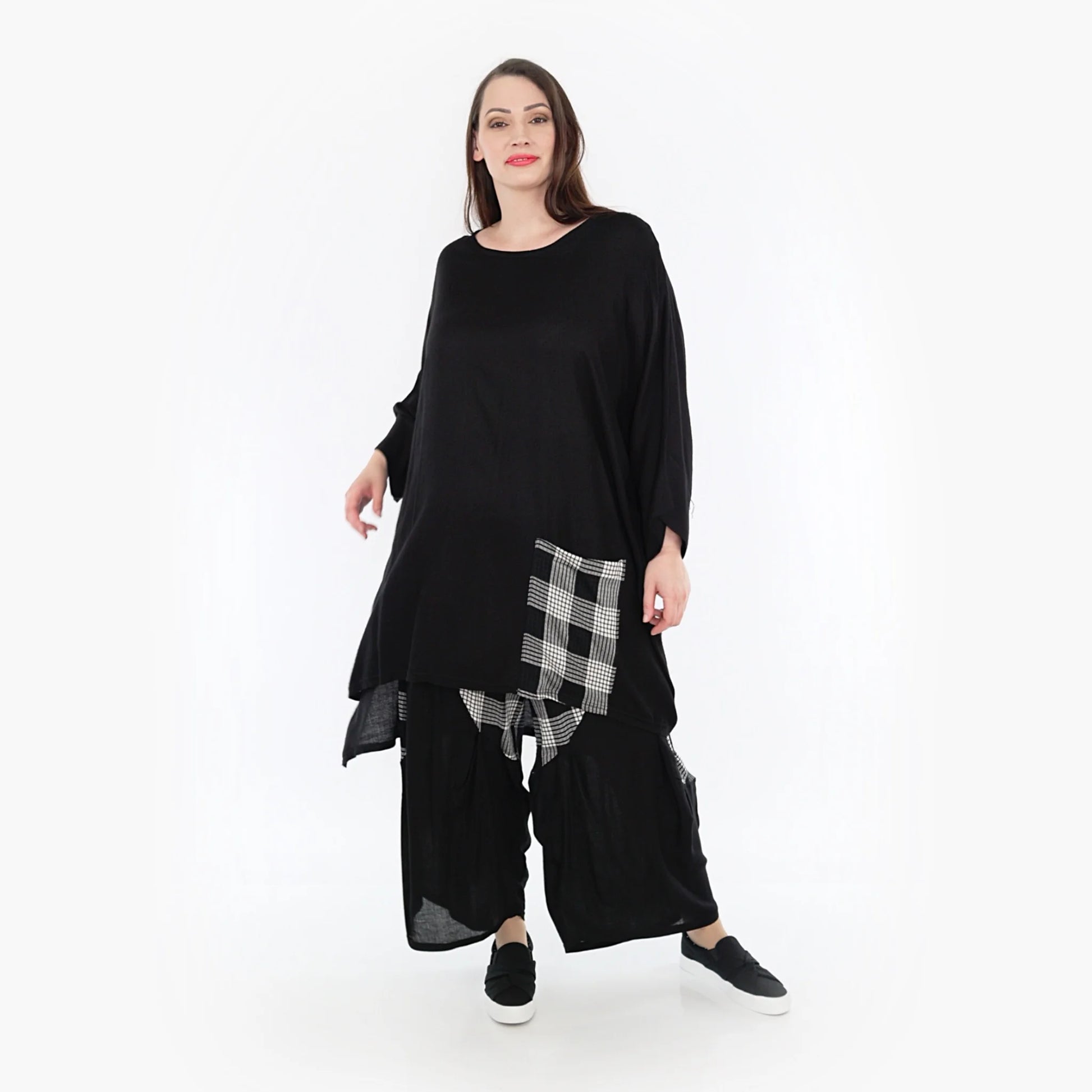  Bigshirt von AKH Fashion aus Viskose in kastiger Form, 1269.06925, Schwarz, Schick, Modern