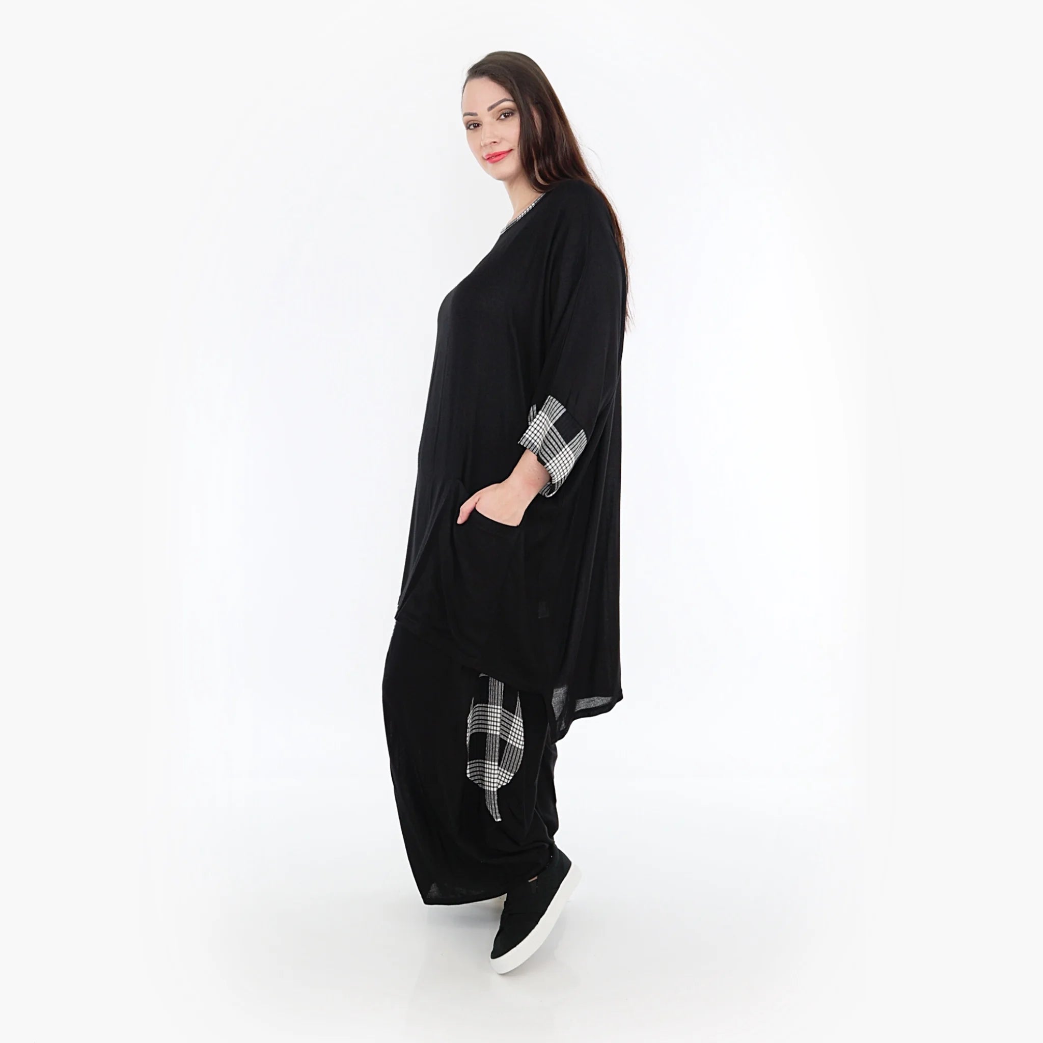 Shirt von AKH Fashion aus Viskose in kastiger Form, ausgefallene Lagenlook Mode