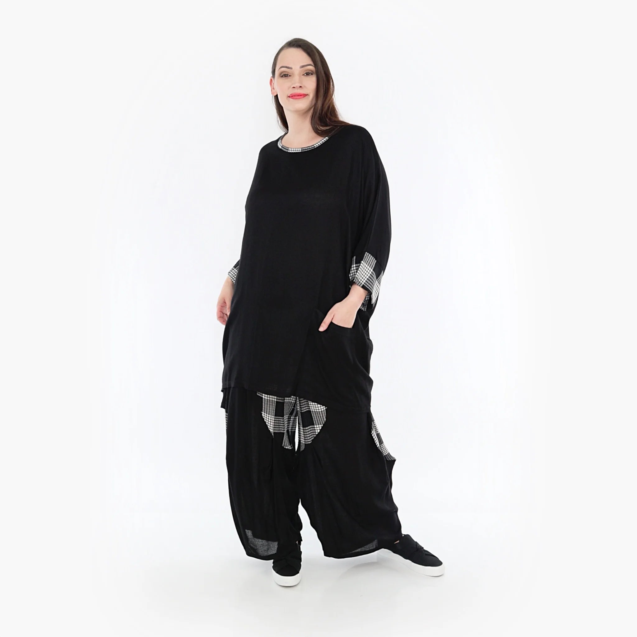 Shirt von AKH Fashion aus Viskose in kastiger Form, ausgefallene Lagenlook Mode