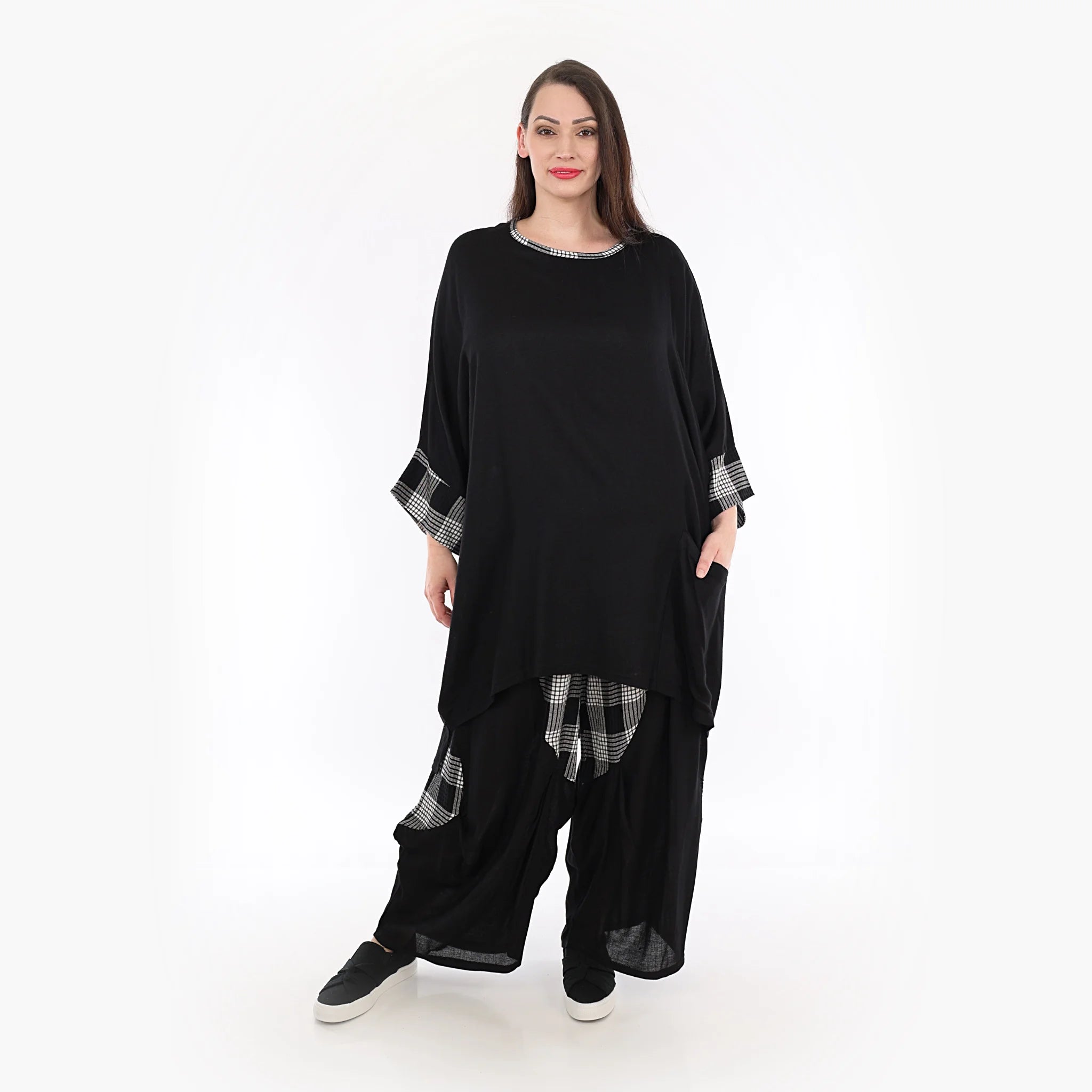 Shirt von AKH Fashion aus Viskose in kastiger Form, ausgefallene Lagenlook Mode