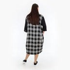  Ballonkleid von AKH Fashion aus Viskose, 1269.06943, Grau-Weiß-Schwarz, Schick, Modern