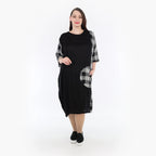  Ballonkleid von AKH Fashion aus Viskose, 1269.06943, Schwarz-Grau-Weiß, Schick, Modern