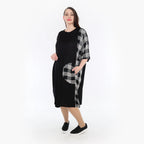  Ballonkleid von AKH Fashion aus Viskose, 1269.06943, Schwarz-Grau-Weiß, Schick, Modern