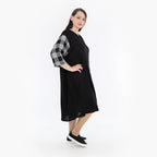  Ballonkleid von AKH Fashion aus Viskose, 1269.06943, Schwarz-Grau-Weiß, Schick, Modern