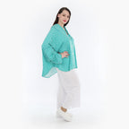  AKH Fashion Jacke in gerundeter Form, aus Viskose, 1273.00140, Mint-Weiß, Schick, Modern