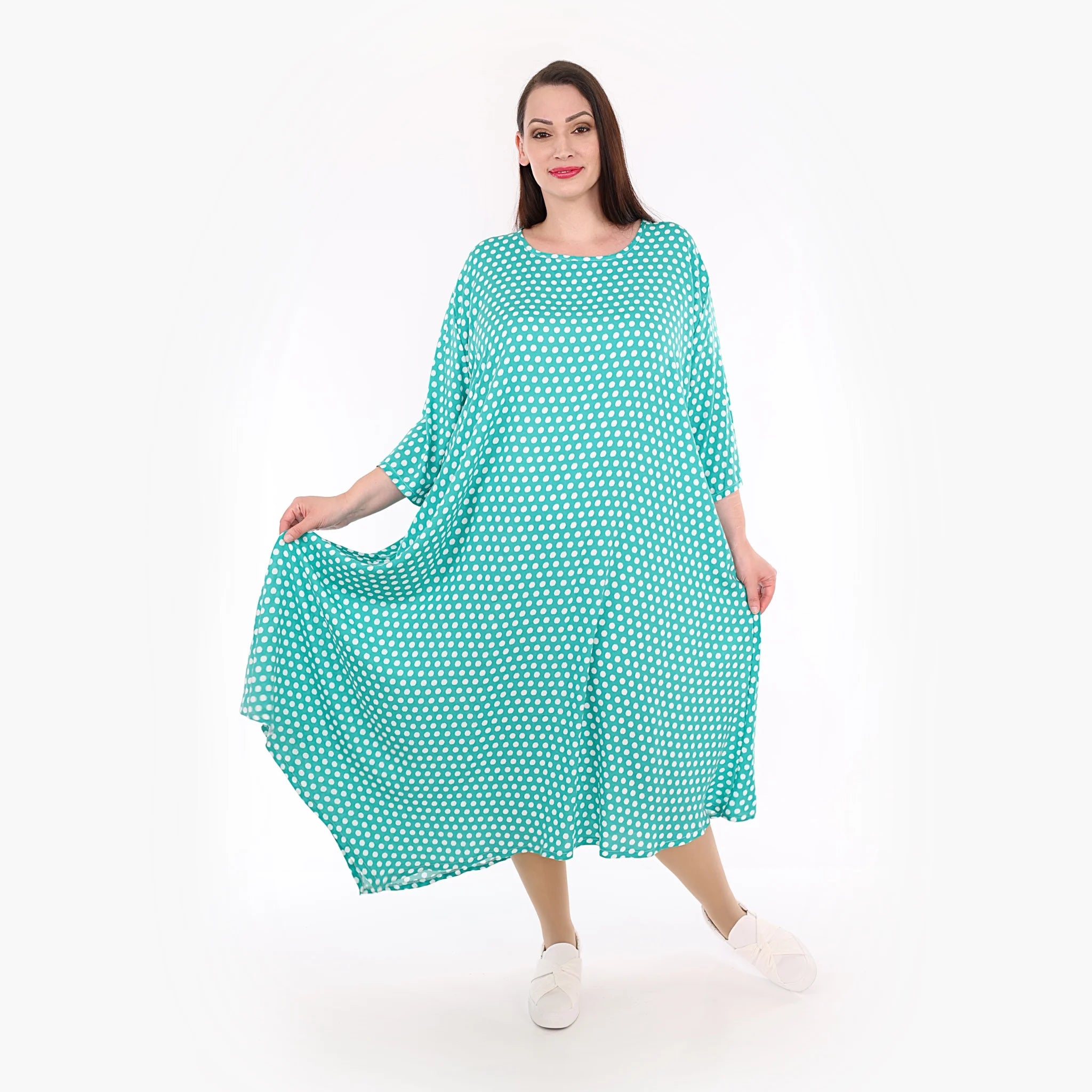  A-Form Kleid von AKH Fashion aus Viskose, 1273.01927, Mint-Weiß, Schick, Modern, Bequem