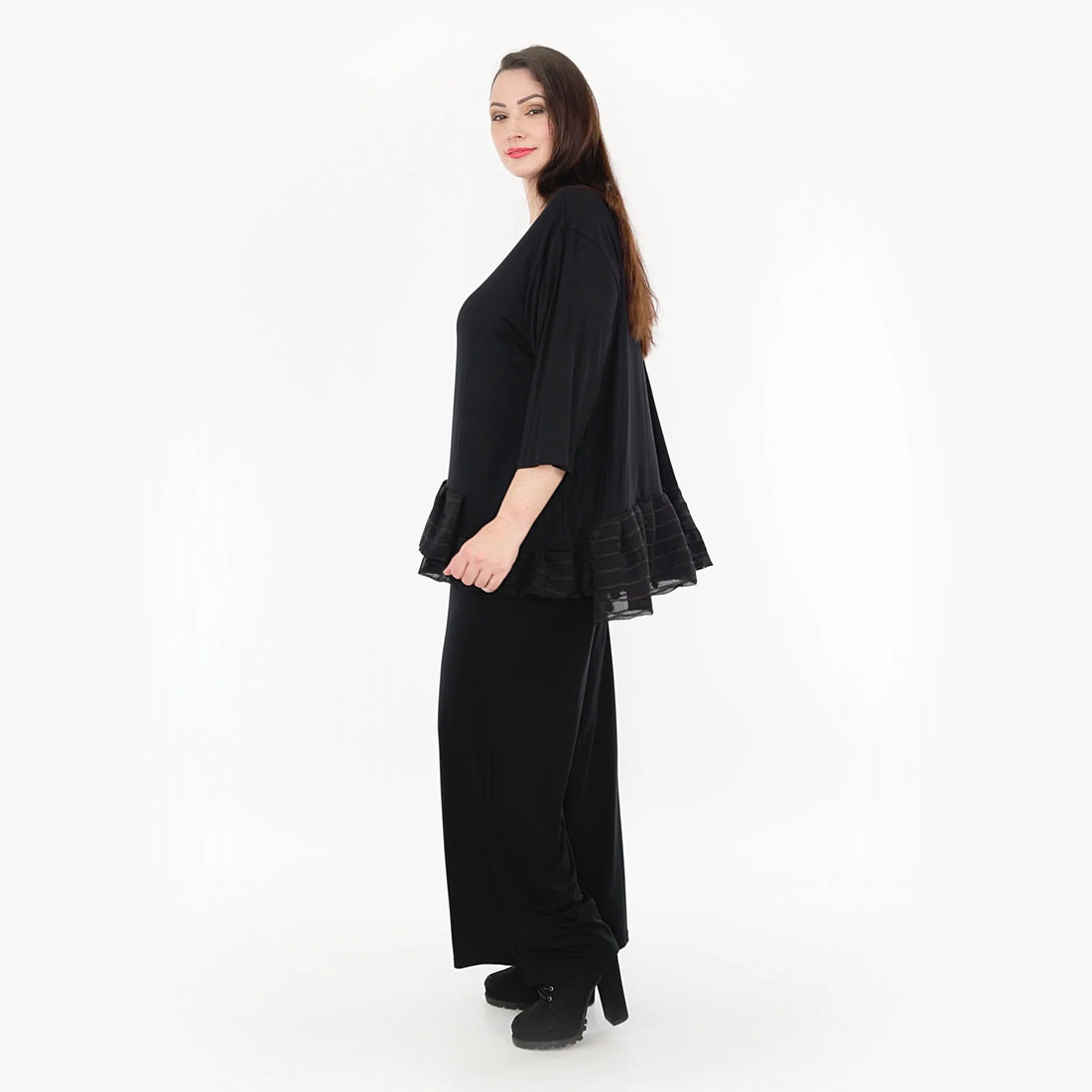  A-Form Shirt von AKH Fashion aus Materialmix, 1316.06923, Schwarz, Streifen, Ausgefallen