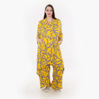  A-Form Jacke von AKH Fashion aus Viskose, 1317.06935, Gelb-Fliedergrau, Grafik, Schick