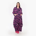  A-Form Jacke von AKH Fashion aus Viskose, 1317.06935, Marine-Fuchsia, Grafik, Schick