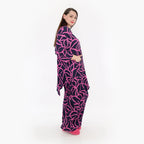  A-Form Jacke von AKH Fashion aus Viskose, 1317.06935, Marine-Fuchsia, Grafik, Schick