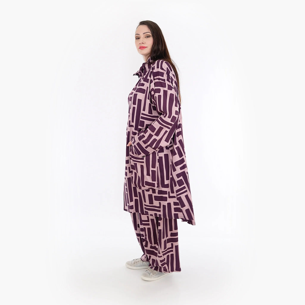  AKH Fashion Mantel in Vokuhila-Form, aus Viskose, 1318.02276, Beere-Rosa, Schick, Modern